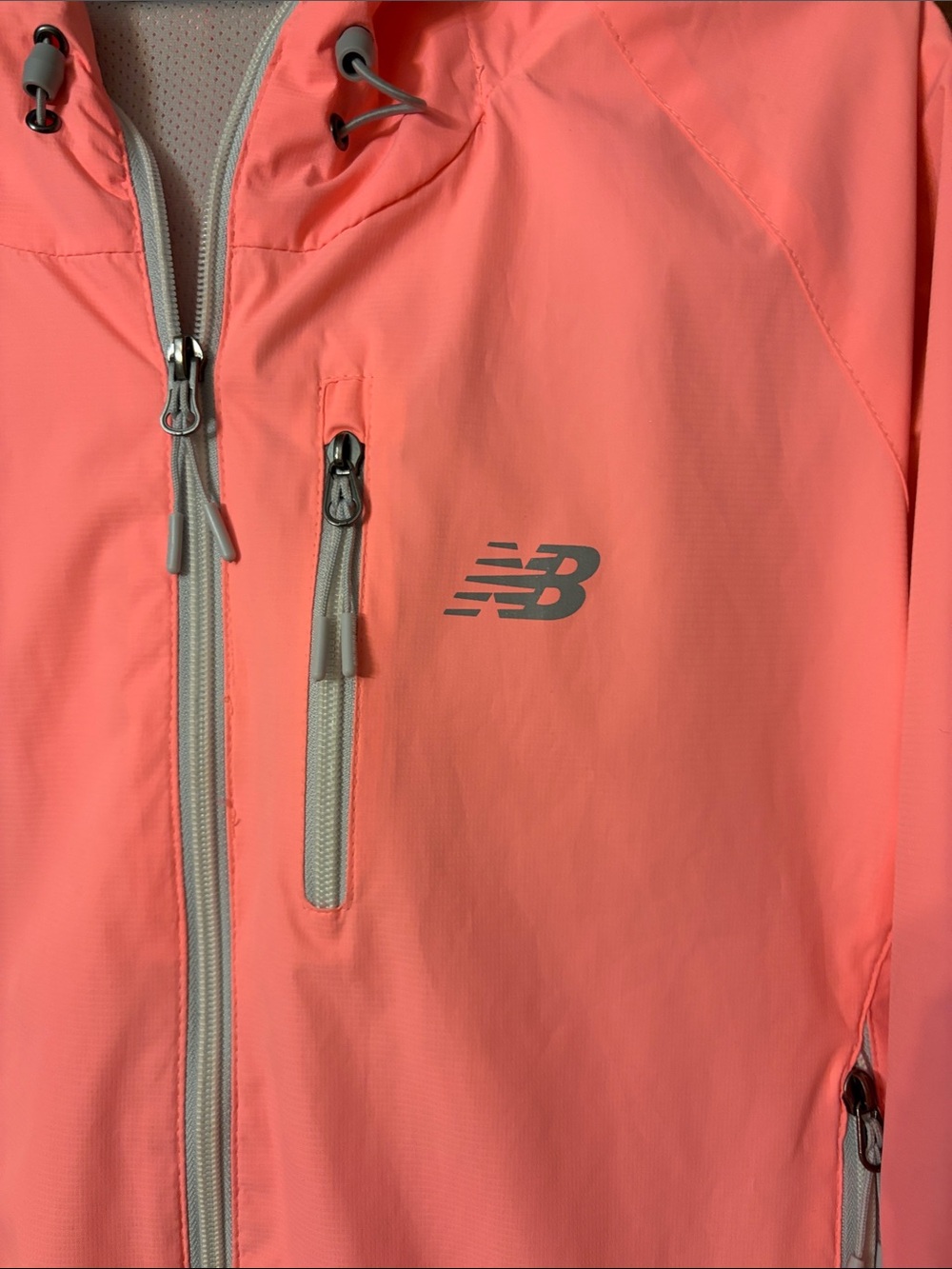 New Balance Coral/Pink Neon Windbreaker Jacket XL - Picture 2 of 10